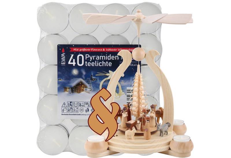 Erzgebirge-Palast Weihnachtspyramide Set 1-stöckige Pyramide Heilige Geschichte und eine Packung Teelichter Erzgebirge-Palast Weihnachtspyramide Set 1-stöckige Pyramide Heilige Geschichte und eine Packung Teelichter von Erzgebirge-Palast