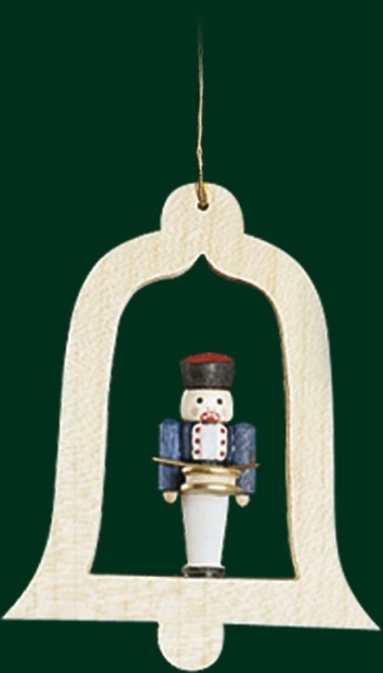 Erzgebirgische Volkskunst Richard Glässer GmbH Christbaumschmuck Christbaumschmuck Glocke natur mit Trommler Höhe= 8,5cm NEU von Erzgebirgische Volkskunst Richard Glässer GmbH