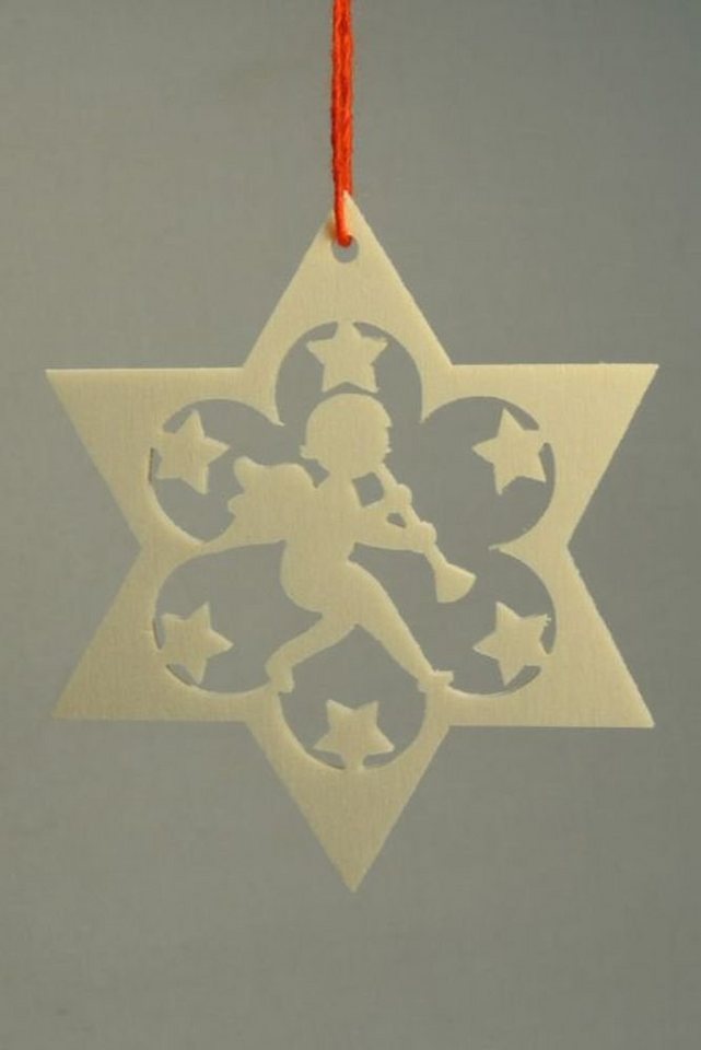 Erzgebirgische Volkskunst Richard Glässer GmbH Christbaumschmuck Christbaumschmuck Stern mit Engel Höhe= 7cm NEU von Erzgebirgische Volkskunst Richard Glässer GmbH