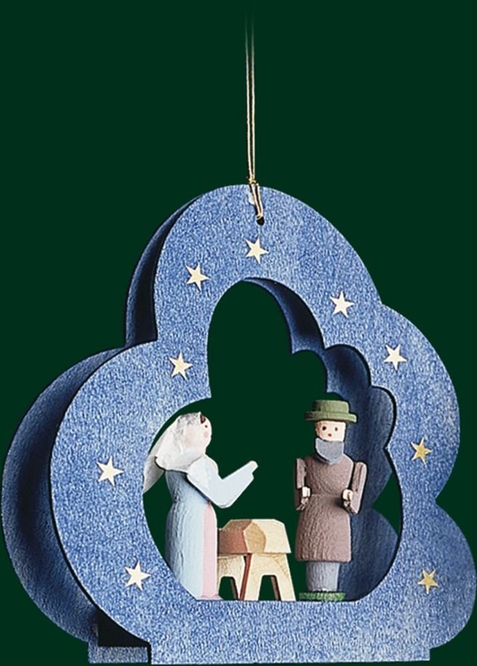 Erzgebirgische Volkskunst Richard Glässer GmbH Christbaumschmuck Christbaumschmuck Wolke mit Heiliger Familie Höhe= 9cm NEU von Erzgebirgische Volkskunst Richard Glässer GmbH