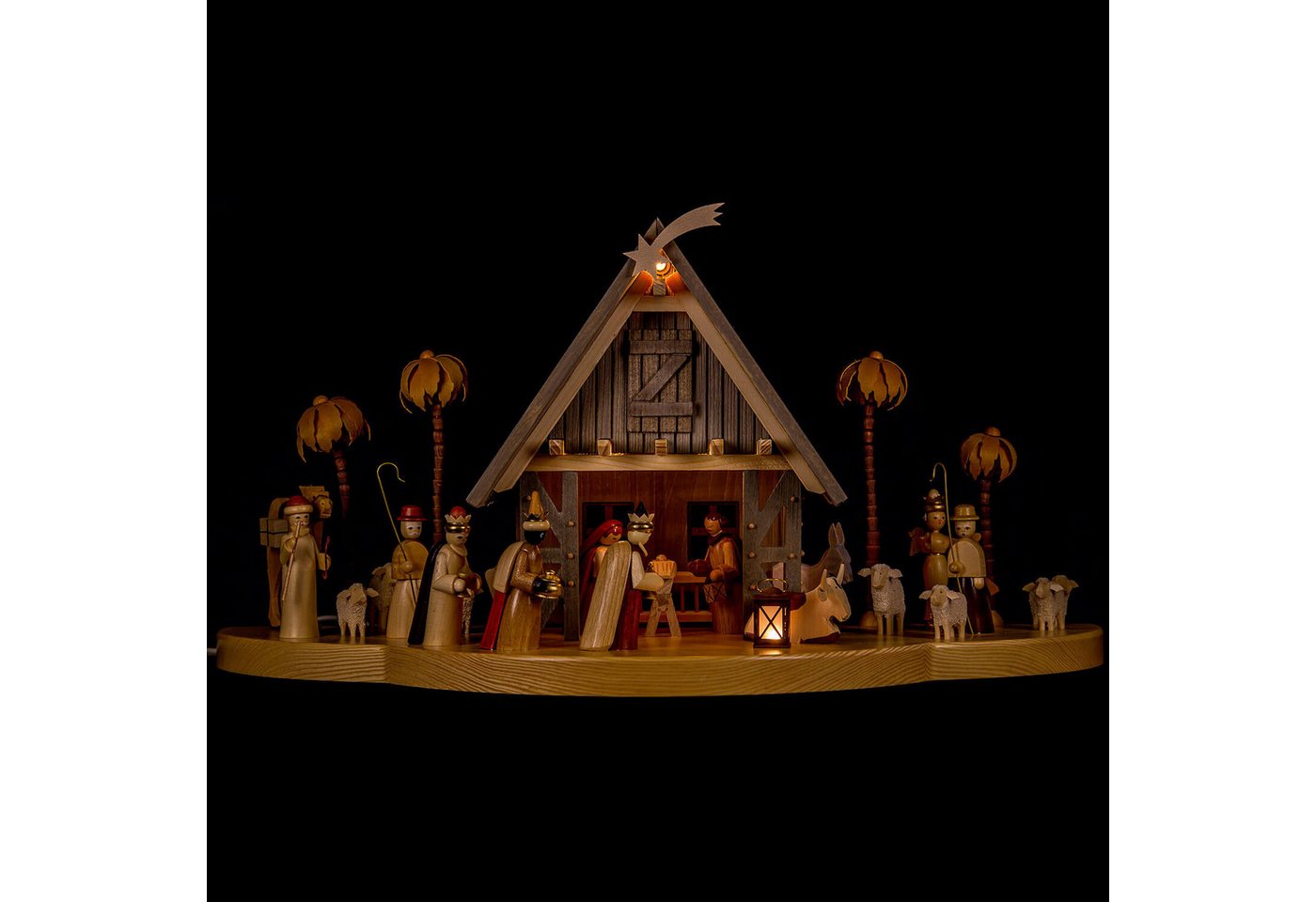 Erzgebirgische Volkskunst Richard Glässer GmbH Dekofigur Weihnachtskrippe beleuchtet (24x50cm) von Richard Glässer von Erzgebirgische Volkskunst Richard Glässer GmbH