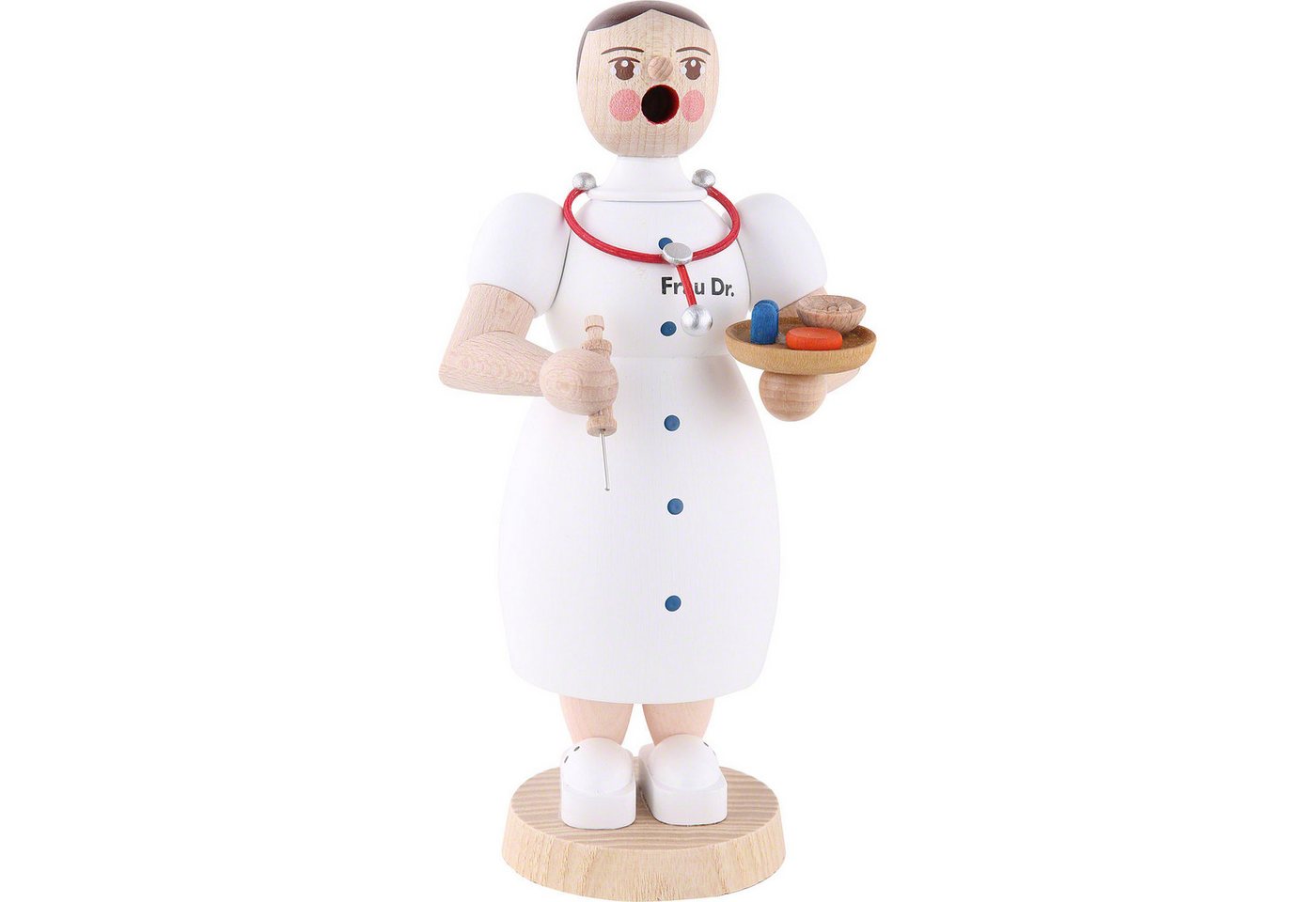 Erzgebirgische Volkskunst Richard Glässer GmbH Räuchermännchen Ärztin (17cm) Räuchermann von Richard Glässer von Erzgebirgische Volkskunst Richard Glässer GmbH