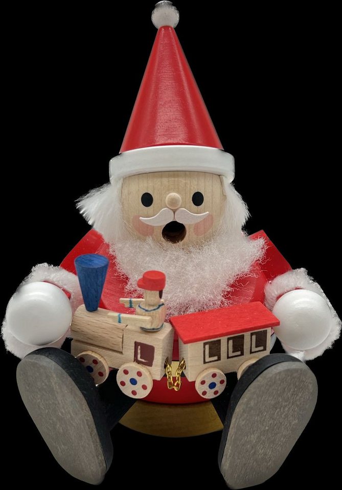 Erzgebirgische Volkskunst Richard Glässer GmbH Räuchermännchen Kugelrauchmann Santa mit Eisenbahn, sitzend Höhe 15cm NEU Erzgebirgische Volkskunst Richard Glässer GmbH Räuchermännchen Kugelrauchmann Santa mit Eisenbahn, sitzend Höhe 15cm NEU von Erzgebirgische Volkskunst Richard Glässer GmbH