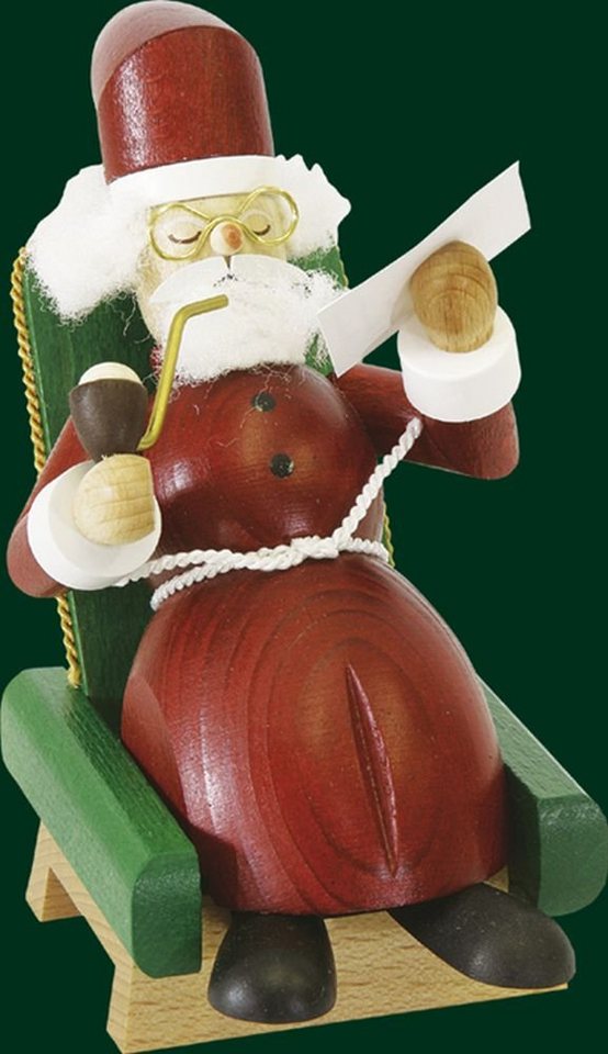 Erzgebirgische Volkskunst Richard Glässer GmbH Räuchermännchen Räucherfigur Weihnachtsmann im Sessel Höhe= 13cm NEU von Erzgebirgische Volkskunst Richard Glässer GmbH