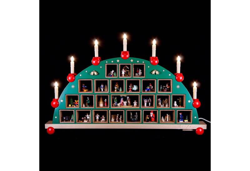 Erzgebirgische Volkskunst Richard Glässer GmbH Schwibbogen Schwibbogen Adventskalender (48x76cm) von Richard Glässer von Erzgebirgische Volkskunst Richard Glässer GmbH