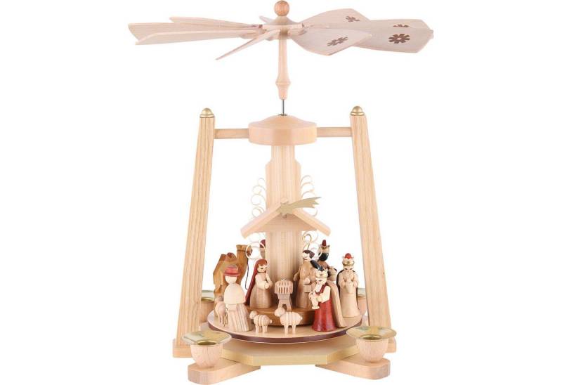 Erzgebirgische Volkskunst Richard Glässer GmbH Weihnachtspyramide 1-stöckige Pyramide Christi Geburt - natur (29cm) von Richard Glässer von Erzgebirgische Volkskunst Richard Glässer GmbH