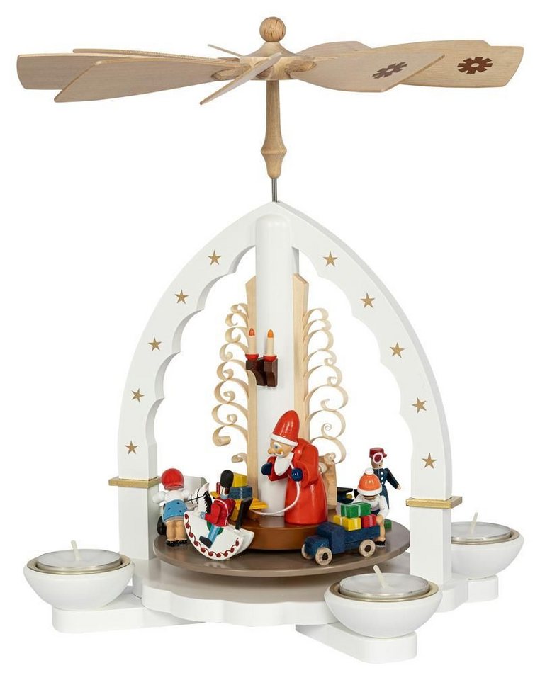 Erzgebirgische Volkskunst Richard Glässer GmbH Weihnachtspyramide Pyramide Bescherung weiß für Teelichte und Kerzen Höhe 27cm NEU Erzgebirgische Volkskunst Richard Glässer GmbH Weihnachtspyramide Pyramide Bescherung weiß für Teelichte und Kerzen Höhe 27cm NEU von Erzgebirgische Volkskunst Richard Glässer GmbH