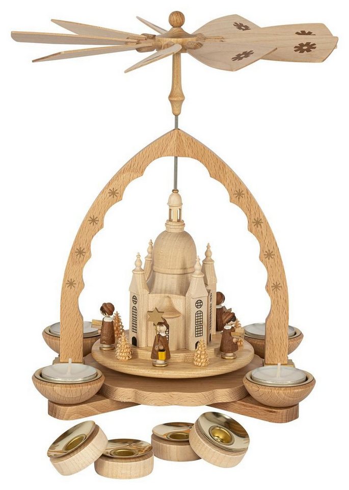Erzgebirgische Volkskunst Richard Glässer GmbH Weihnachtspyramide Pyramide Frauenkirche mit Kurr. für Teelichte und Kerzen Höhe 27cm Erzgebirgische Volkskunst Richard Glässer GmbH Weihnachtspyramide Pyramide Frauenkirche mit Kurr. für Teelichte und Kerzen Höhe 27cm von Erzgebirgische Volkskunst Richard Glässer GmbH