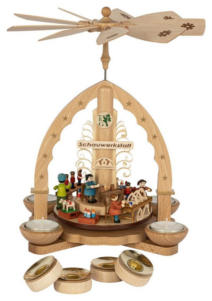 Erzgebirgische Volkskunst Richard Glässer GmbH Weihnachtspyramide Pyramide Schauwerkstatt für Teelichte und Kerzen Höhe 27cm NEU Erzgebirgische Volkskunst Richard Glässer GmbH Weihnachtspyramide Pyramide Schauwerkstatt für Teelichte und Kerzen Höhe 27cm NEU von Erzgebirgische Volkskunst Richard Glässer GmbH