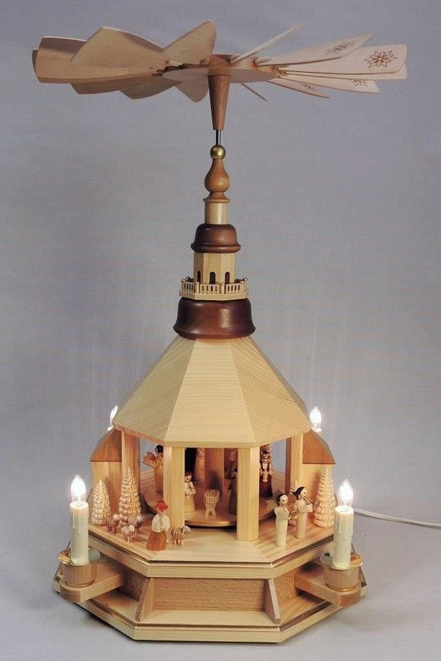 Erzgebirgische Volkskunst Richard Glässer GmbH Weihnachtspyramide Tischpyramide Christi Geburt Seiffener Kirche natur Höhe= 47cm NEU Erzgebirgische Volkskunst Richard Glässer GmbH Weihnachtspyramide Tischpyramide Christi Geburt Seiffener Kirche natur Höhe= 47cm NEU von Erzgebirgische Volkskunst Richard Glässer GmbH
