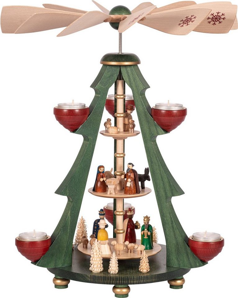 Erzgebirgische Volkskunst Richard Glässer GmbH Weihnachtsszene Glässer Volkskunst 'Baumpyramide Christi Geburt 3-st.' Erzgebirgische Volkskunst Richard Glässer GmbH Weihnachtsszene Glässer Volkskunst 'Baumpyramide Christi Geburt 3-st.' von Erzgebirgische Volkskunst Richard Glässer GmbH