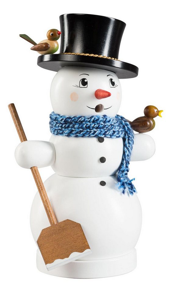 Erzgebirgische Volkskunst Richard Glässer GmbH Weihnachtsszene Glässer Volkskunst 'Räuchermann Schneemann, groß' 25cm von Erzgebirgische Volkskunst Richard Glässer GmbH