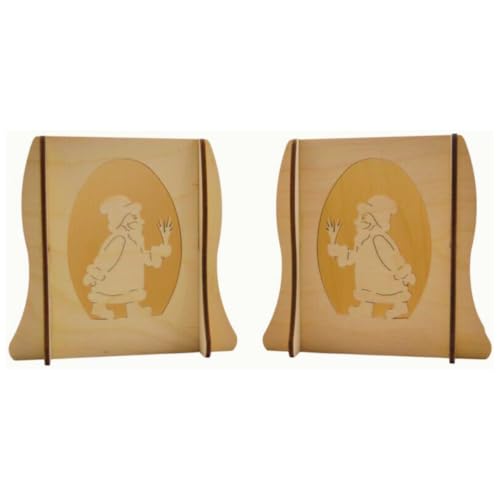 Erzwelt - Lichterbogenerhöhung aus Holz 2er-Set – Fensterbank Erhöhung für Lichterbogen – Schwibbogen Untersatz – Original Erzgebirge – Sockel Motiv Weihnachtsmann – 11,5 x 11 x 8,5 cm von Erzwelt