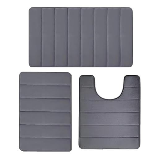 Badematten-Set – rutschfeste Badematte | 3-teiliges Badteppich-Set | Badteppich aus -Schaum in U-Form | Badteppich feuchtigkeitsbeständig Badematten-Set – rutschfeste Badematte | 3-teiliges Badteppich-Set | Badteppich aus -Schaum in U-Form | Badteppich feuchtigkeitsbeständig von EsEico