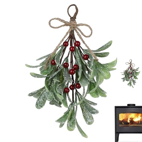 EsEico Künstliche Mistelzweige, Zweige mit Blumenstielen, Weihnachtsgrün, festliche Girlande, langlebige künstliche Zweige für Weihnachtsbaum, Basteln, Urlaub von EsEico