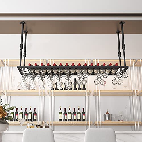 EsEntL Hängeregal unter dem Schrank, Organizer-Halter für Weinstielgläser, Stielgläser, Weinglas, verstellbare Weinflaschenregale, Bar, Küche (Größe: 120 cm x 30 cm) von EsEntL