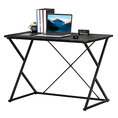 EsEntL Moderner, einfacher Büro-Schreibtisch, Laptop-Tisch, 43" schwarzer Computertisch, Schreib-Gaming-Schreibtisch mit stabilem Metallrahmen für das Heimbüro-A 59,69 x 109,85 x 75,56 cm (24 x 43 von EsEntL