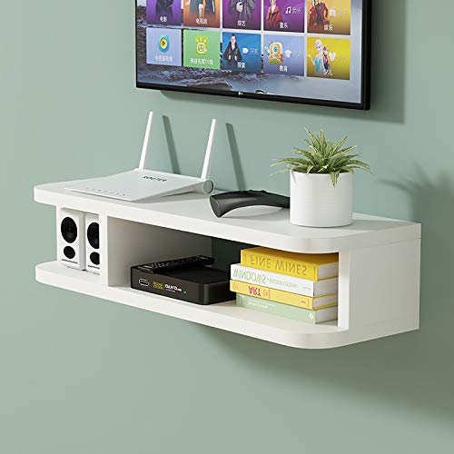 EsEntL TV-Schrank, TV-Lowboard, schwebende Regale, schwebendes TV-Ständer-Komponentenregal, 4 Farben zur Auswahl, Massivholz ist leicht zu reinigen, TV-Set-Top-Box-Regale/Router-Aufbewahrungsbox. ( von EsEntL