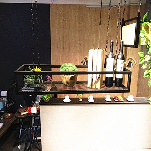 EsEntL Weinregal, Decken-Weinflaschenhalter, für Unterschrank, Küche, Bar, zum Aufhängen montierter Blumenständer/dekoratives Regal/Lagerregal/Ausstellungsrahmen, schwarz (Größe: 60 x 25 x 15 cm) von EsEntL