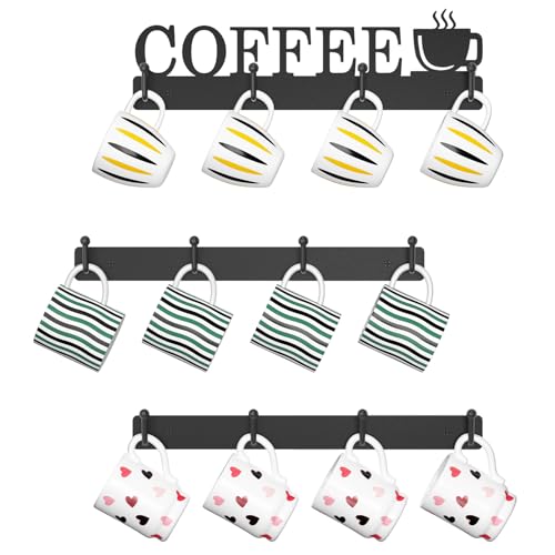 EsLuker.ly Tassenhalter Tassenständer Wand, Tassenregal Tassen Aufhanger Regal für die Wand mit 12 Haken, Kaffeetassen Regal, Tssenhalter Aufhängen, Platzsparendes Kaffeebar Zubehör, Ideal für Küchen EsLuker.ly Tassenhalter Tassenständer Wand, Tassenregal Tassen Aufhanger Regal für die Wand mit 12 Haken, Kaffeetassen Regal, Tssenhalter Aufhängen, Platzsparendes Kaffeebar Zubehör, Ideal für Küchen von EsLuker.ly