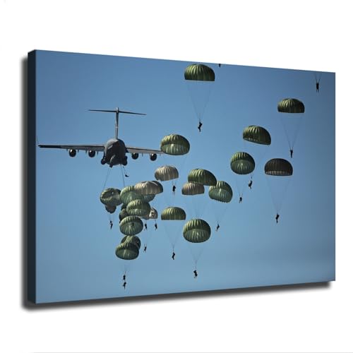 82ND US Army Airborne Hintergrund Poster Dekorative Malerei Leinwand Wandkunst Wohnzimmer Poster Moderne Familie Schlafzimmer Dekor (gerahmt, 40,6 x 61 cm) von EsaSam