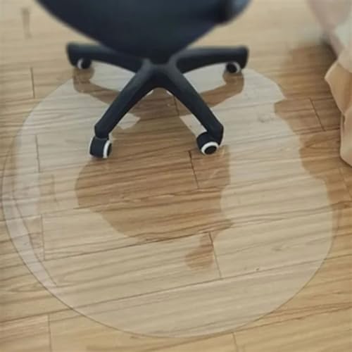 Runde Bürostuhlmatte for Hartholzböden, runde Stuhlmatte, durchsichtig, leicht zu gleiten auf harten Böden, runde Rollstuhlmatte, Kunststoffmatte unter Schreibtischstuhl (Size : Diameter 40cm(16inch) von Esakell