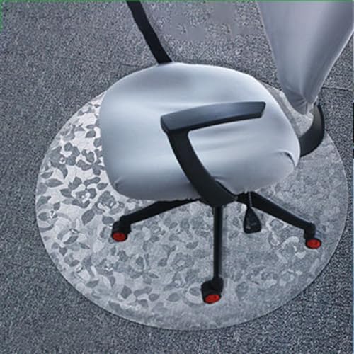 Runde Bürostuhlmatte for Teppich, transparente runde Stuhlmatte for Computertisch, rutschfeste Bodenmatte for runde Stühle im Home Office for die Arbeit (Size : Diameter 105cm(41inch)) von Esakell