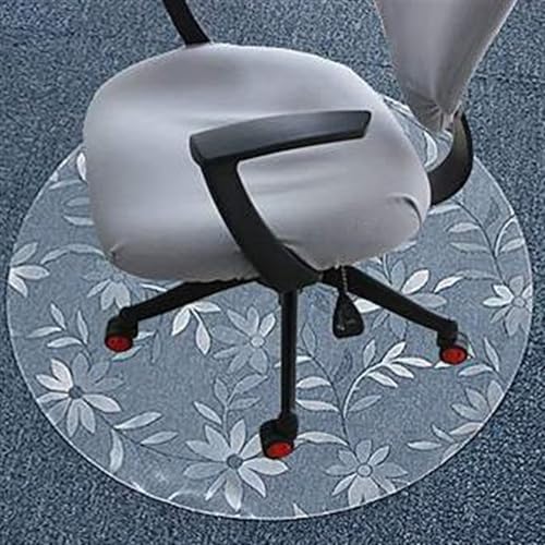 Transparente runde Bürostuhlmatte, runde PVC-Stuhlmatten, Schreibtischstuhlmatte for Teppich oder runde Hartholzböden, Computerstuhlmatte, Bodenschutz (Size : Diameter 40cm(16inch)) von Esakell
