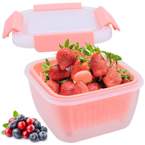 Crisper für Obst und Gemüse Aufbewahrungsbox für den Kühlschrank oder Küchenschrank Kühlschrank Box aus Kunststoff mit Siebeinsatz von Esayeefo