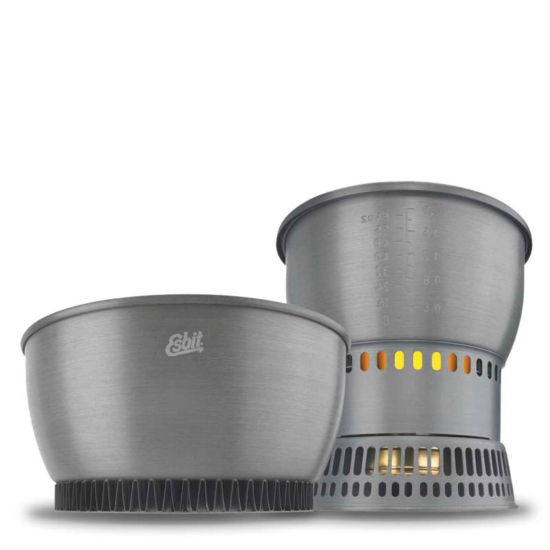 ESBIT Spiritus Kochset Campingkocher Outdoor Topf Kocher Set Wärmetauscher Alu von Esbit