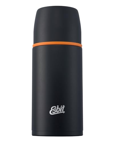 Esbit Classic Isolierflasche 750ml - Thermoskanne für warm & kalt - Thermosflasche mit 2 Bechern - Trinkflasche Edelstahl - Auslaufsicher - Schwarz von Esbit