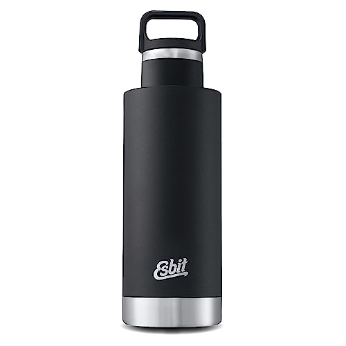 Esbit Isolierflasche Sculptor - Edelstahl Trinkflasche 750 ml in Schwarz - für warme und kalte Getränke von Esbit