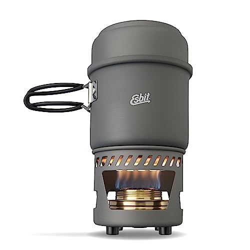 Esbit Spirituskochset - inkl. großem und kleinem Aluminium Topf - 985 ml & 470 ml - inkl. Spiritusbrenner - Camping Kocher von Esbit