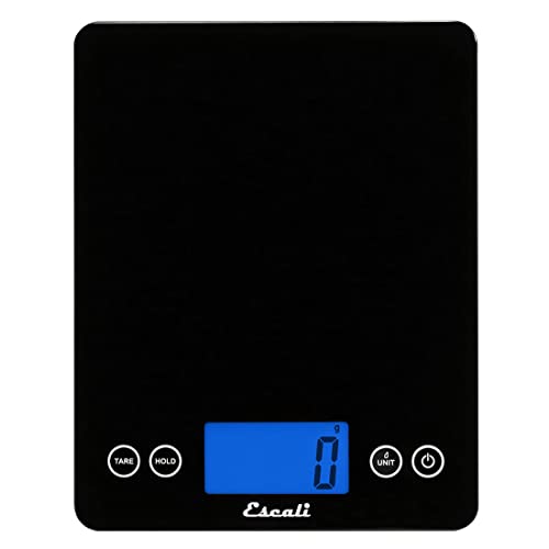 Escali 2210IB Arti XL Glas Küchenwaage Digital - Küchenwaage - Waage Küche Büro - Backen - Hobbys - Kräuterwaage Haushaltswaage - 10 kg - Schwarz - 24 x 19 x 2 cm von Escali