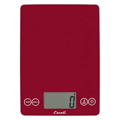 Escali 157R2 Arti Glas Digital LCD Display Küche Büro Backen Kräuterwaage mit Ernährungs- und Kalorienzähler, 6,8 kg Kapazität, Kunststoff, Rio Red von Escali