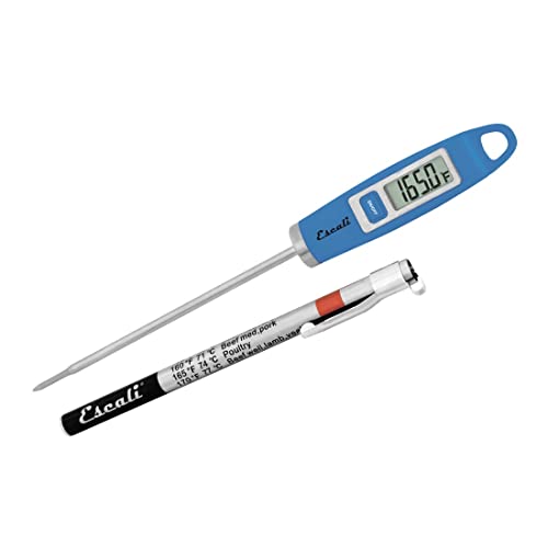 Escali DH1-U Küchenthermometer Digital - Gourmet Thermometer Küche Thermometer Kochen - Fleischthermometer - Grillthermometer - NSF Zertifiziert -45°- 200° C - Blau - 20 x 1,9 x 1,3 cm von Escali