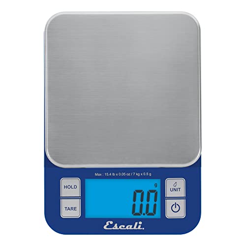 Escali SQ157U Nutro Küchenwaage Digital - Küchenwaage - Waage Küche Büro - Backen - Hobbys - Kräuterwaage Haushaltswaage - 6,8 kg - Blau - 20,3 x 14,6 x 3,2 cm von Escali