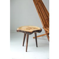 Der Holz Couchtisch, Live Edge Rustikaler Mid-Century Einzigartiger Lindenplatte, Runder Tisch von EscapeFromLife