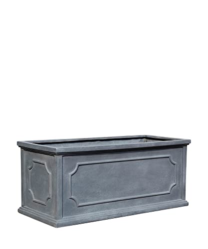 ESCHBACH® Pflanzkübel Hampshire 60 Blei Grau Rechteckig * 60 x 27 x 25 cm * 10 Jahre Garantie von Eschbach