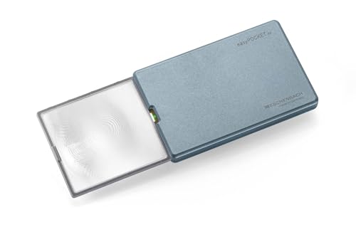 Eschenbach Optik easyPocket Lupe mit 4-facher Vergrößerung und LED-Beleuchtung in Blau - Made in Germany von Eschenbach Optik