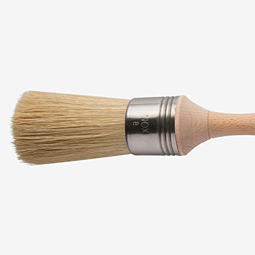 Escoda : Square Edge Lily Bristle Round Brush No.8. Stainless Steel Ferrule 36mm von Escoda