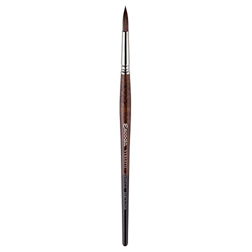 Escoda Versatil 1540 Serie Künstler-Aquarell- und Acrylpinsel, kurzer Griff, spitz, rund, Größe 8 von Escoda