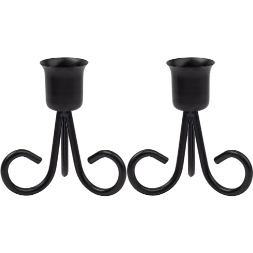 Eisen Vintage Schwarz Kerzenständer für Spitzkerze Tischdekoration für Hochzeit Abendessen Party - 2 Stück von Esdallina