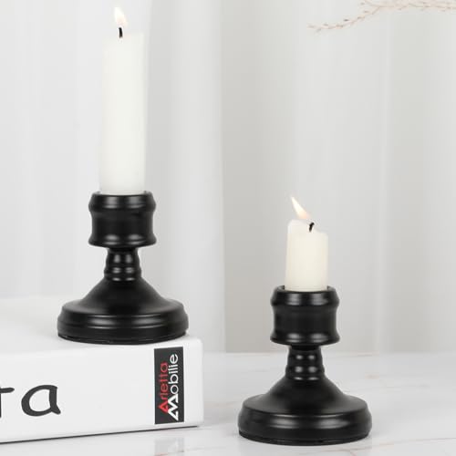Schwarz Kerzenhalter für Spitzkerze Desktop-Dekoration für Hochzeit Dinning Party-2 Stück von Esdallina