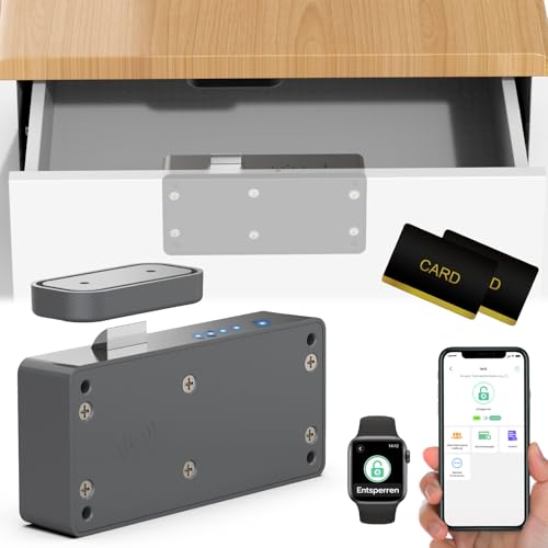 Eseesmart Schrankschloss RFID Elektronisch Schubladenschloss Keine Schlüssel Bluetooth App Kindersicherung Schrank Verstecktes Schlösser Grau von Eseesmart