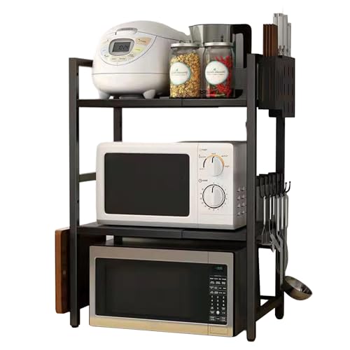 Esenlong 3-stufiges Erweiterbares Mikrowellenregal,Mikrowellen Ständer mit Haken,Küchen Mikrowellenständer aus Kohlenstoffstahl,Ausziehbar von 40-64cm Esenlong 3-stufiges Erweiterbares Mikrowellenregal,Mikrowellen Ständer mit Haken,Küchen Mikrowellenständer aus Kohlenstoffstahl,Ausziehbar von 40-64cm von Esenlong