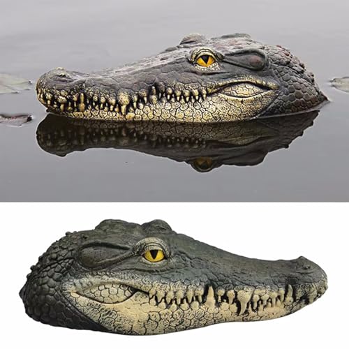 Esenlong Schwimmender Krokodil, Lebensechtes Teich Garten Tier Decoy Dekoration für Garten Terrasse Wohnung, Lustiges Geschenk für Freunde von Esenlong