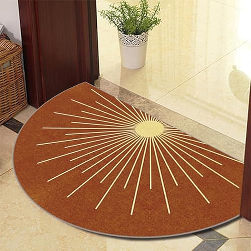 Eseriallen Halbrunde Bodenmatte Anti Rutsch Fussmatte fußmatte türmatte draußen Vintage Teppich fussmatte aussen DoormatGelb Orange 1210-12 60cm X 90cm von Eseriallen