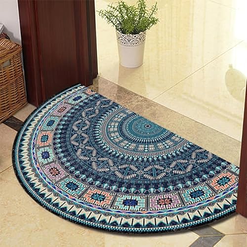Eseriallen Halbrunde Bodenmatte Anti Rutsch Fussmatte fußmatte türmatte draußen Vintage Teppich fussmatte aussen DoormatGelbblauer Halbkreis 10 60cm X 110cm von Eseriallen