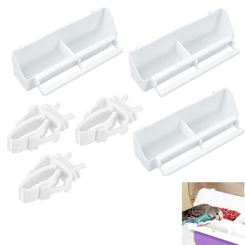 3 Stück Vogelfutterspender und 3 Vogelkäfig Futterhalter, Vögel Futternapf, Futterschale aus Kunststoff, Vogel Hängenapf Futter Schüssel Vogelkäfig Zubehör Vogelfutterstation für Papageien(Weiß) 3 Stück Vogelfutterspender und 3 Vogelkäfig Futterhalter, Vögel Futternapf, Futterschale aus Kunststoff, Vogel Hängenapf Futter Schüssel Vogelkäfig Zubehör Vogelfutterstation für Papageien(Weiß) von Esforzarse